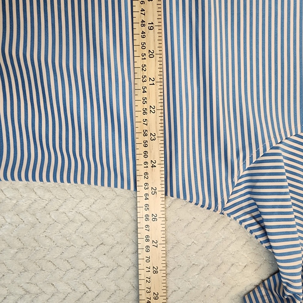 FootJoy FJ Striped Golf Polo Shirt Mens XL‎ Blue White Short Sleeve Performance - Picture 5 of 9
